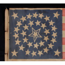 35 STARS IN A MEDALLION CONFIGURATION WITH A LARGE, HALOED CENTER STAR, CIVIL WAR PERIOD, WEST VIRGINIA STATEHOOD, 1863-65