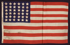 36 STARS, 1864-67, CIVIL WAR ERA, WITH MARKINGS FROM THE 7th REGIMENT, NEW YORK VOLUNTEERS