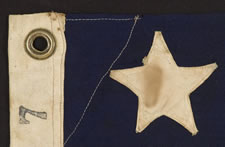 36 STARS, 1864-67, CIVIL WAR ERA, WITH MARKINGS FROM THE 7th REGIMENT, NEW YORK VOLUNTEERS