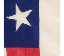 36 STARS, MADE IN 1864 IN NEW YORK CITY, AN EXTRAORDINARY, ENTIRELY HAND-SEWN SILK FLAG WITH SINGLE-APPLIQUED STARS, CIVIL WAR ERA, 1864-67