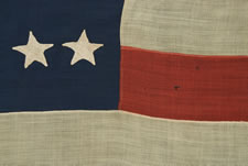 38 HAND-SEWN, SINGLE-APPLIQUED STARS, A RARE SMALL SIZE FOR THE PERIOD, 1876-1889, COLORADO STATEHOOD