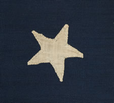 38 HAND-SEWN, SINGLE-APPLIQUED STARS, A RARE SMALL SIZE FOR THE PERIOD, 1876-1889, COLORADO STATEHOOD