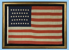 38 HAND-SEWN STARS, 1876-1889, COLORADO STATEHOOD