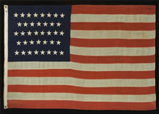 38 HAND-SEWN STARS, 1876-1889, COLORADO STATEHOOD