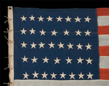 38 HAND-SEWN STARS, A RARE SMALL SIZE FOR THE PERIOD, 1876-1889, COLORADO STATEHOOD