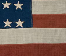 38 HAND-SEWN STARS, A RARE SMALL SIZE FOR THE PERIOD, 1876-1889, COLORADO STATEHOOD