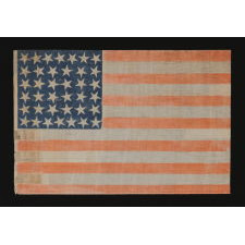 38 LARGE STARS WITH SCATTERED POSITIONING ON A LARGE SCALE PARADE FLAG, COLORADO STATEHOOD, 1876-1889