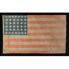 38 LARGE STARS WITH SCATTERED POSITIONING ON A LARGE SCALE PARADE FLAG, COLORADO STATEHOOD, 1876-1889