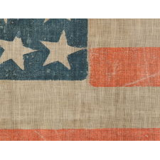 38 LARGE STARS WITH SCATTERED POSITIONING ON A LARGE SCALE PARADE FLAG, COLORADO STATEHOOD, 1876-1889
