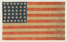 38 SCATTERED STARS IN AN HOURGLASS FORMATION, COLORADO STATEHOOD, 1876-1889