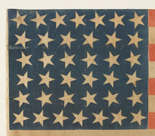 38 SCATTERED STARS IN AN HOURGLASS FORMATION, COLORADO STATEHOOD, 1876-1889
