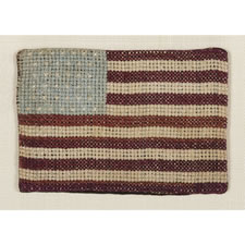 38 STAR AMERICAN FLAG NEEDLEWORK PENWIPE, 1876-1889, COLORADO STATEHOOD