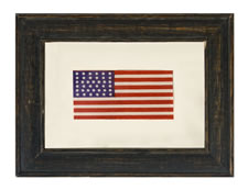 38 STAR AMERICAN FLAG RIBBON, COLORADO STATEHOOD, 1876-1889