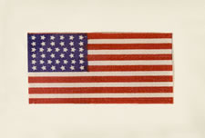 38 STAR AMERICAN FLAG RIBBON, COLORADO STATEHOOD, 1876-1889