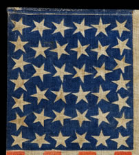 38 STARS, COLORADO STATEHOOD, 1876-1889, WITH ESPECIALLY LARGE STARS AND STRONG COLORATION