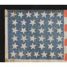 38 STARS, COLORADO STATEHOOD, 1876-1889, WITH SCATTERED STAR POSITIONING AND BRILLIANT SUNFIRE RED STRIPES