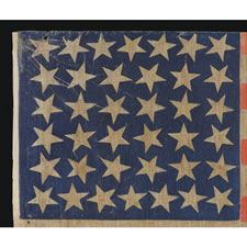 38 STARS, COLORADO STATEHOOD, 1876-1889, A LARGE SCALE PARADE FLAG WITH LARGE STARS AND BOLD COLORATION