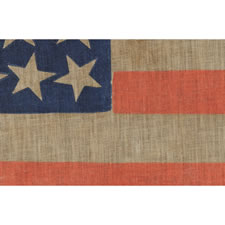 38 STARS, COLORADO STATEHOOD, 1876-1889, A LARGE SCALE PARADE FLAG WITH LARGE STARS AND BOLD COLORATION