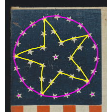 38 STARS IN AN EXCEPTIONALLY RARE "GREAT-STAR-IN-A-WREATH" CONFIGURATION, 1876-1889, COLORADO STATEHOOD