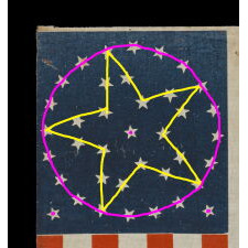 38 STARS IN AN EXCEPTIONALLY RARE “GREAT-STAR-IN-A-WREATH” CONFIGURATION, 1876-1889, REFLECTS THE ADMISSION OF COLORADO AS THE CENTENNIAL STATE