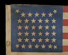 38 STARS IN AN EXTREMELY RARE "BEEHIVE" CONFIGURATION, AN EXTRAORDINARY EXAMPLE, 1876-1889, COLORADO STATEHOOD