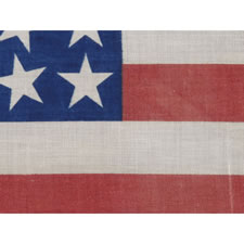 38 STARS IN AN EXTREMELY RARE PATTERN THAT BEARS A CLUSTER OF 6 SMALL STARS WITHIN A LINEAL PATTERN OF LARGER STARS, 1876-1889, COLORADO STATEHOOD