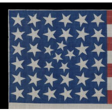 38 STARS IN AN EXTREMELY RARE PATTERN THAT BEARS A CLUSTER OF 6 SMALL STARS WITHIN A LINEAL PATTERN OF LARGER STARS, 1876-1889, COLORADO STATEHOOD: