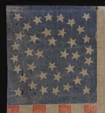 38 STARS IN AN EXTREMELY RARE VARIANT OF THE MEDALLION CONFIGURATION THAT HAS A DIAMOND OF STARS IN THE CENTER, COLORADO STATEHOOD, 1876-1889