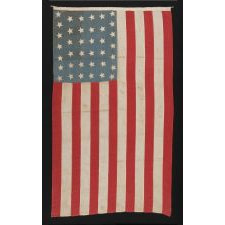 38 STARS ON A HOMEMADE FLAG WITH A CORNFLOWER BLUE CANTON, COLORADO STATEHOOD, 1876-1889