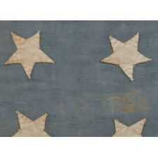 38 STARS ON A HOMEMADE FLAG WITH A CORNFLOWER BLUE CANTON, COLORADO STATEHOOD, 1876-1889