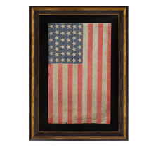 38 STARS ON A LARGE PARADE FLAG WITH BEAUTIFUL AND UNUSUAL COLORATION, COLORADO STATEHOOD, 1876-1889