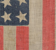 38 STARS ON A LARGE PARADE FLAG WITH BEAUTIFUL AND UNUSUAL COLORATION, COLORADO STATEHOOD, 1876-1889