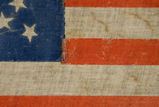 38 STARS, MEDALLION CONFIGURATION WITH 2 OUTLIERS ON A CHROMATIC BLUE CANTON, COLORADO STATEHOOD, 1876-1889