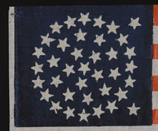 38 STARS IN A MEDALLION CONFIGURATION WITH 2 OUTLIERS, COLORADO STATEHOOD, 1876-1889