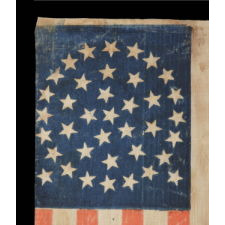 38 STARS IN A MEDALLION CONFIGURATION WITH 2 OUTLIERS, COLORADO STATEHOOD, 1876-1889, A LARGE EXAMPLE WITH BOLD COLORATION