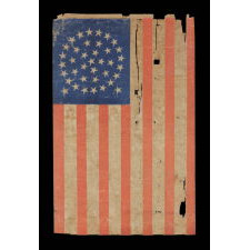 38 STARS IN A MEDALLION CONFIGURATION WITH 2 OUTLIERS, COLORADO STATEHOOD, 1876-1889, A WELL-WORN EXAMPLE WITH BOLD COLORATION