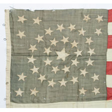 38 STARS IN A MEDALLION CONFIGURATION WITH A RARE GROUPING OF 3 STARS IN EACH CORNER, 1876-1889, COLORADO STATEHOOD