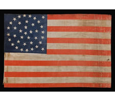 38 STARS, MEDALLION CONFIGURATION WITH 2 OUTLIERS, AN EXTRAORDINARILY LARGE AND SCARCE SIZE, COLORADO STATEHOOD, 1876-1889
