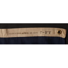 38 STARS IN A "NOTCHED" PATTERN ON A 7 ft. CLAMP-DYED AMERICAN FLAG OF THE 1876-1889 PERIOD, REFLECTS COLORADO STATEHOOD, MADE BY THE U.S. BUNTING COMPANY IN LOWELL, MASSACHUSETTS