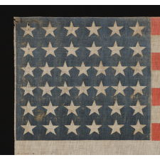 38 STARS ON A PARADE FLAG WITH ESPECIALLY LARGE SCALE AND BEAUTIFUL, PERSIMMON RED STRIPES, COLORADO STATEHOOD, 1876-1889