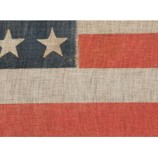 38 STARS ON A PARADE FLAG WITH ESPECIALLY LARGE SCALE AND BEAUTIFUL, PERSIMMON RED STRIPES, COLORADO STATEHOOD, 1876-1889