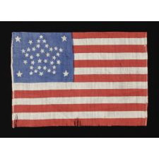 38 STARS IN A RARE AND BEAUTIFUL VARIATION OF THE "GREAT STAR" PATTERN, COLORADO STATEHOOD, 1876-1889
