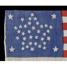 38 STARS IN A RARE AND BEAUTIFUL VARIATION OF THE "GREAT STAR" PATTERN, COLORADO STATEHOOD, 1876-1889