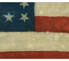 38 STARS IN A RARE AND HIGHLY DESIRED CIRCLE-IN-A-SQUARE CONFIGURATION, AND WITH A HUGE CENTER STAR, MADE FOR THE 1876 CENTENNIAL CELEBRATION IN PHILADELPHIA, COLORADO STATEHOOD