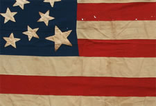 38 STARS IN A RARE OVAL MEDALLION WITH A LARGE CENTER STAR AND FLANKING CORNER STARS, MADE DURING THE PERIOD OF COLORADO STATEHOOD (1876-1889), ATTRIBUTED TO FECHHEIMER BROS. OF CINCINNATI, OHIO
