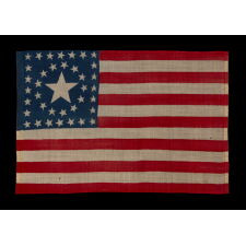 38 STARS IN A RARE AND STRIKING CIRCLE-IN-A-SQUARE MEDALLION, WITH AN ENORMOUS CENTER STAR, MADE FOR THE 1876 CENTENNIAL CELEBRATION BY HORSTMANN BROTHERS OF PHILADELPHIA, A MAJOR MILITARY OUTFITTER