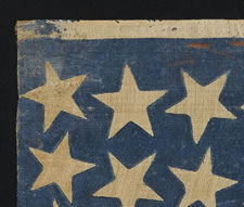 38 STARS WITH SCATTERED POSITIONING, COLORADO STATEHOOD, 1876-1889, VERTICALLY-ORIENTED AND WITH ESPECIALLY STRONG COLOR
