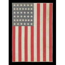 38 STARS WITH SCATTERED STAR POSITIONING, ARRANGED IN COLUMNS OF 6-7-6-6-7-6, COLORADO STATEHOOD, 1876-1889