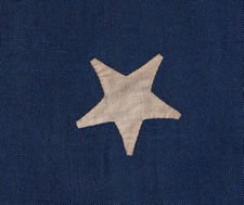 38 TILTING STARS IN A LINEAL PATTERN, MADE BY HORSTMANN BROTHERS, PHILADELPHIA, 1876-1889, COLORADO STATEHOOD
