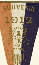 1912 PRESIDENTIAL CONVENTION PENNANT WITH EAGLE AND SHIELD, MADE IN PHILADELPHIA